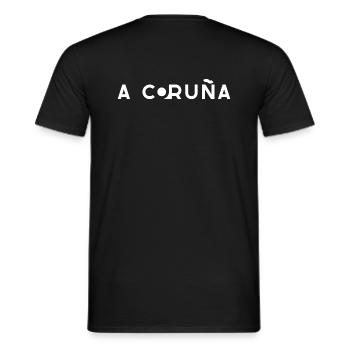 A CORUÑA (La Coruña) – Coruña – Spanien - Männer T-Shirt - Schwarz - Hinten - AI Model Male 178 light (178cm)