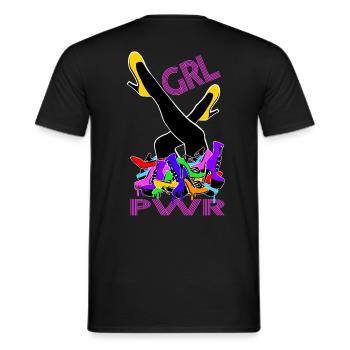 Girl Power High Heels Schuhe - Männer T-Shirt - Schwarz - Hinten - AI Model Male 178 light (178cm)