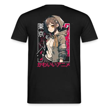 Sakura Blossom - Men's T-Shirt - black - Back - AI Model Male 178 light (178cm)
