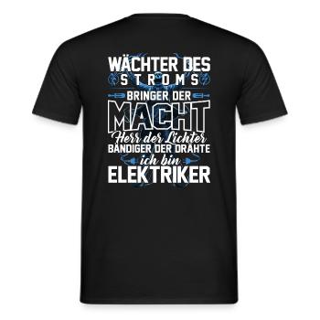Elektriker - Wächter - Männer T-Shirt - Schwarz - Hinten - AI Model Male 178 light (178cm)