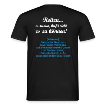 Reiten Es zu tun, heißt nicht es zu können - Männer T-Shirt - Schwarz - Hinten - AI Model Male 178 light (178cm)