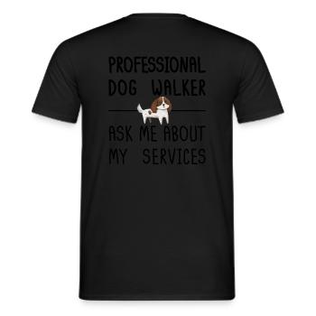 PRO DOG WALKING MERCH - Men's T-Shirt - black - Back - AI Model Male 178 light (178cm)