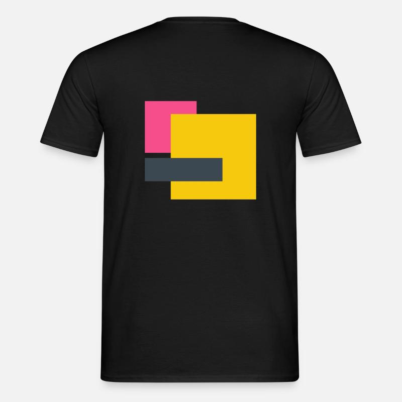 TripleSquare Backprint - Männer T-Shirt - Schwarz