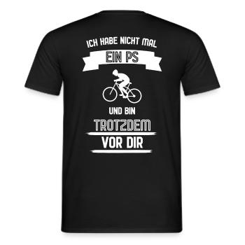 Vor Dir Fahrradfahren - Männer T-Shirt - Schwarz - Hinten - AI Model Male 178 light (178cm)