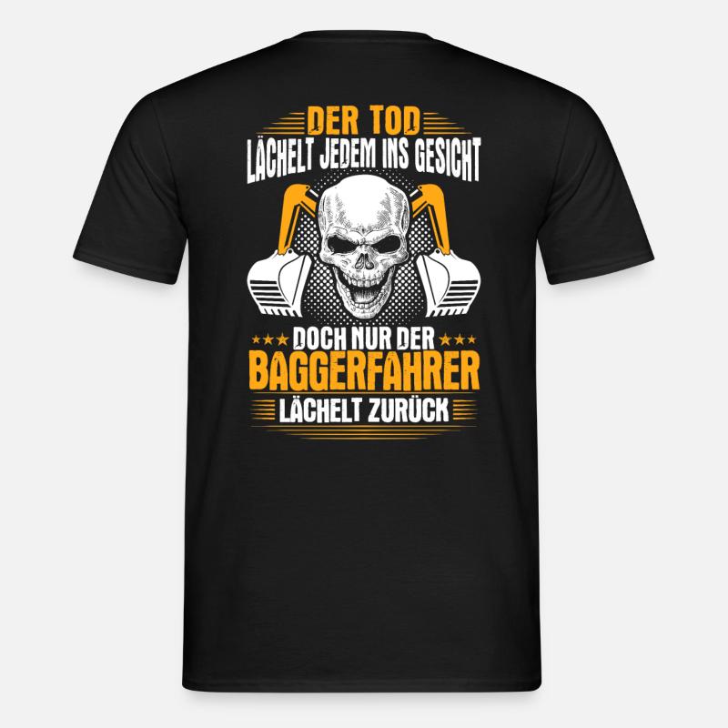 Baggerfahrer Baggerführer Lächeln Geschenk Bagger - Männer T-Shirt - Schwarz