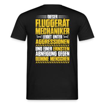 Fluggerätmechaniker Flugzeugmechaniker - Männer T-Shirt - Schwarz - Hinten - AI Model Male 178 light (178cm)