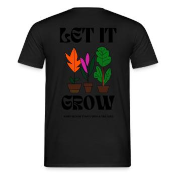Colorful Indoor Plants Illustration - Let it Grow - Men's T-Shirt - black - Back - AI Model Male 178 light (178cm)