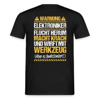 Électricien électricien avertisseur cadeau électrique - T-shirt homme - noir - Dos - AI Model Male 178 light (178cm)