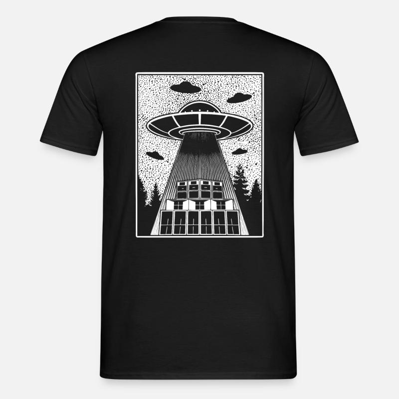 Tekno 23 Alien UFO - Männer T-Shirt - Schwarz