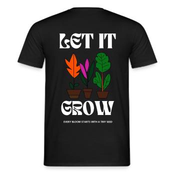 Colorful Houseplants Illustration - Let it Grow - Men's T-Shirt - black - Back - AI Model Male 178 light (178cm)