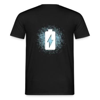 Batterie-Symbol mit Punktehintergrund - Männer T-Shirt - Schwarz - Hinten - AI Model Male 178 light (178cm)