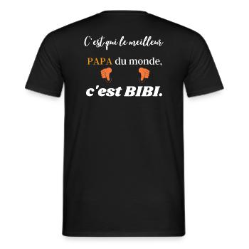 C'est qui le meilleur PAPA du monde c est BIBI - T-shirt homme - noir - Dos - AI Model Male 178 light (178cm)