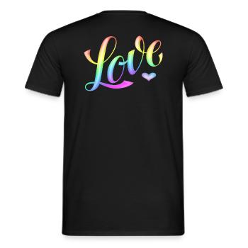 Love - Regenbogen -Desingned by KissingLetters - T-shirt homme - noir - Dos - AI Model Male 178 light (178cm)