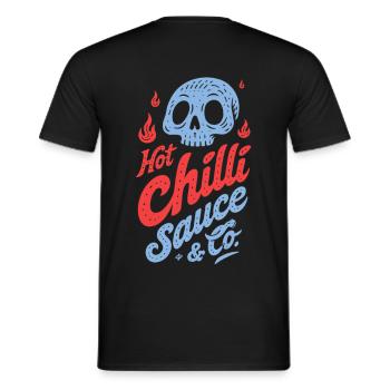 Design de la sauce piment Blue Skull - T-shirt homme - noir - Dos - AI Model Male 178 light (178cm)