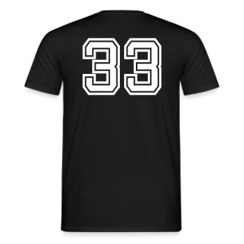 33 - Männer T-Shirt - Schwarz - Hinten - AI Model Male 178 light (178cm)