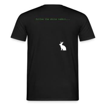 Follow the rabbit - Men's T-Shirt - black - Back - AI Model Male 178 light (178cm)