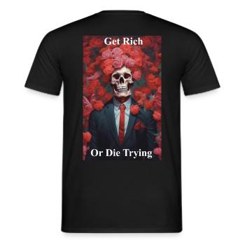 Devenir riche ou mourir en essayant - T-shirt homme - noir - Dos - AI Model Male 178 light (178cm)