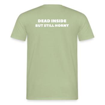 Dead inside - Men's T-Shirt - sage - Back - AI Model Male 178 light (178cm)