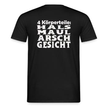 Hals Maul Arsch Gesicht - Männer T-Shirt - Schwarz - Hinten - AI Model Male 178 light (178cm)