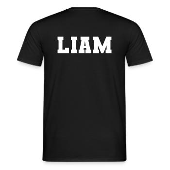 Name - Liam - Männer T-Shirt - Schwarz - Hinten - AI Model Male 178 light (178cm)