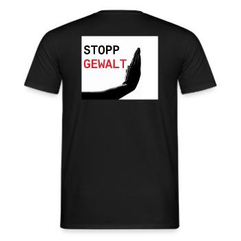 Stopp Gewalt - Männer T-Shirt - Schwarz - Hinten - AI Model Male 178 light (178cm)