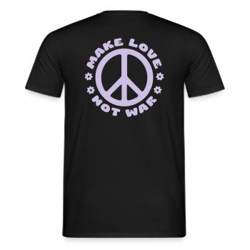 MAKE LOVE NOT WAR - Men's T-Shirt - black - Back - AI Model Male 178 light (178cm)
