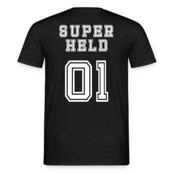 Superheld - Männer T-Shirt - Schwarz - Hinten - AI Model Male 178 light (178cm)