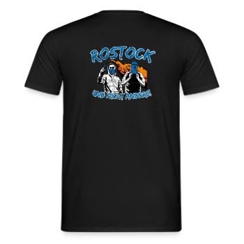 Rostock und nicht anders UPDATE - Männer T-Shirt - Schwarz - Hinten - AI Model Male 178 light (178cm)