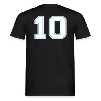 Nummer 10 (anpassbare Farben) - Männer T-Shirt - Schwarz - Hinten - AI Model Male 178 light (178cm)