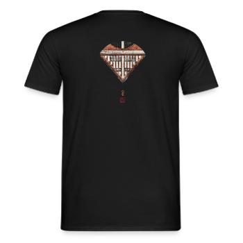 Germany_Hanover_Architecture_Ink Tower - Men's T-Shirt - black - Back - AI Model Male 178 light (178cm)