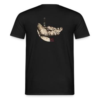 Chinese Dragon in Himmelstempel_Chi 1420 - Men's T-Shirt - black - Back - AI Model Male 178 light (178cm)
