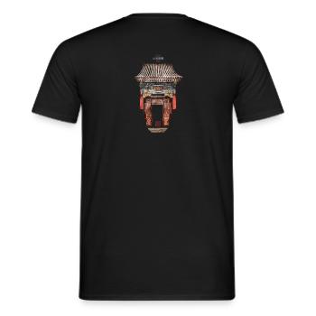 Chinesisch_Architektur_Renshou 1889_Sommerpalast - Männer T-Shirt - Schwarz - Hinten - AI Model Male 178 light (178cm)