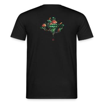 Chinesisch_Blumen in the Forbidden Stadt_Lotus1420 - Men's T-Shirt - black - Back - AI Model Male 178 light (178cm)