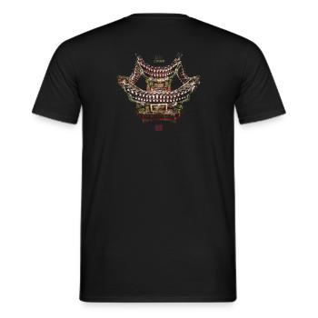 Chinesisch_Architektur im Sommerpalast_Jilan 1885 - Männer T-Shirt - Schwarz - Hinten - AI Model Male 178 light (178cm)