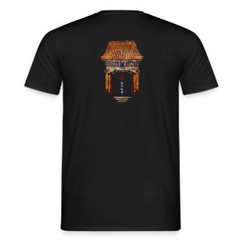 Chinese Style_1750 Paiyun Summerpalace - Men's T-Shirt - black - Back - AI Model Male 178 light (178cm)