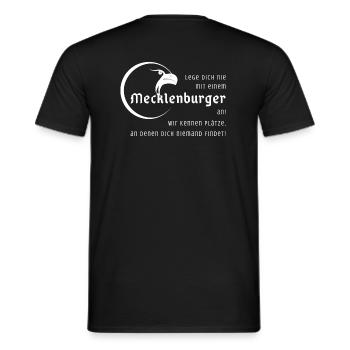 Leg Dich nicht mit einem Mecklenburger an! weiß - Männer T-Shirt - Schwarz - Hinten - AI Model Male 178 light (178cm)