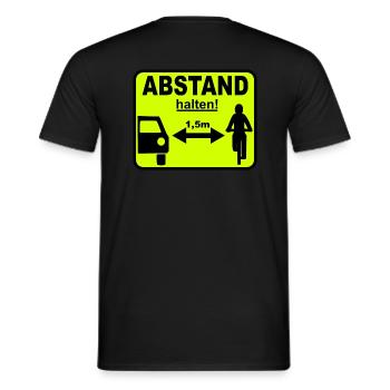 Fahrrad Abstand Sicherheitsabstand Radfahrer - Männer T-Shirt - Schwarz - Hinten - AI Model Male 178 light (178cm)