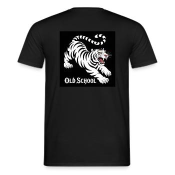 Weißer Tiger Alte Schule - Männer T-Shirt - Schwarz - Hinten - AI Model Male 178 light (178cm)