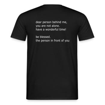 dear person - be blessed by csDesign - Men's T-Shirt - black - Back - AI Model Male 178 light (178cm)