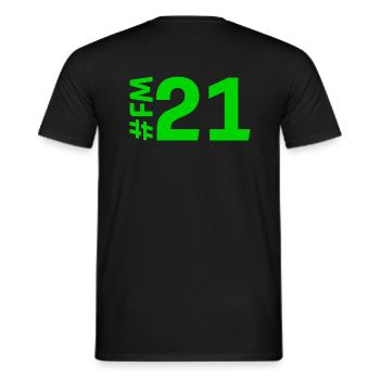 FM21-KARTON - Männer T-Shirt - Schwarz - Hinten - AI Model Male 178 light (178cm)