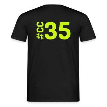 CC35-KARTON - Männer T-Shirt - Schwarz - Hinten - AI Model Male 178 light (178cm)