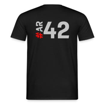 AR42 - Men's T-Shirt - black - Back - AI Model Male 178 light (178cm)