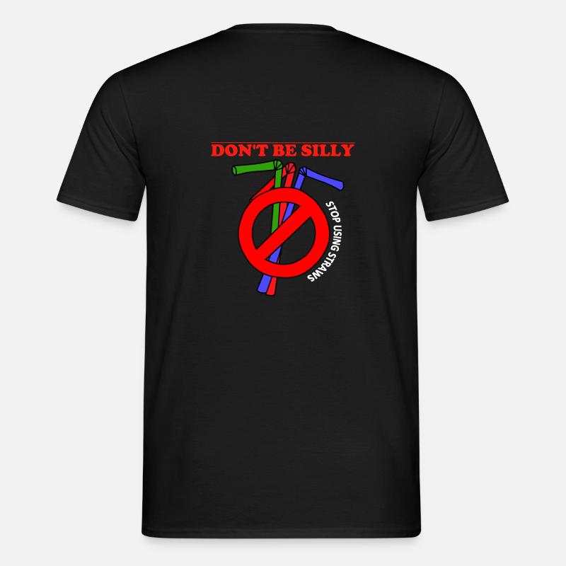 Stop using plastic straws - Männer T-Shirt - Schwarz