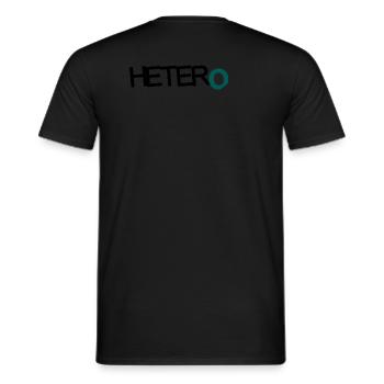HETER O - Männer T-Shirt - Schwarz - Hinten - AI Model Male 178 light (178cm)