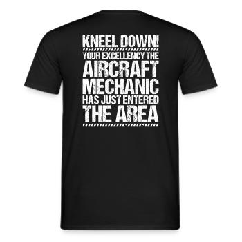 Fluggerätmechaniker Mécanicien d’aéronefs - T-shirt homme - noir - Dos - AI Model Male 178 light (178cm)