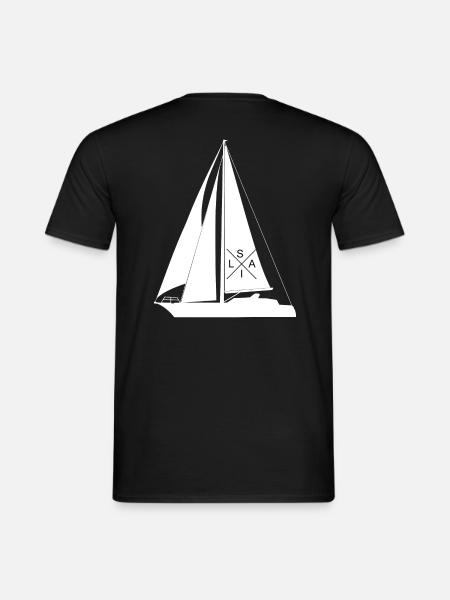 Segelboot Sail Rückenaufdruck - Kapitän Segler - Männer T-Shirt - Schwarz