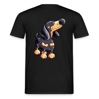 Drôle Dachshund - T-shirt homme - noir - Dos - AI Model Male 178 light (178cm)