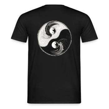 Yin Yang verschmolzen - Männer T-Shirt - Schwarz - Hinten - AI Model Male 178 light (178cm)