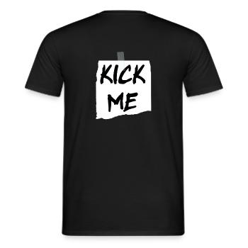 Kick Me Note Zurück - Männer T-Shirt - Schwarz - Hinten - AI Model Male 178 light (178cm)