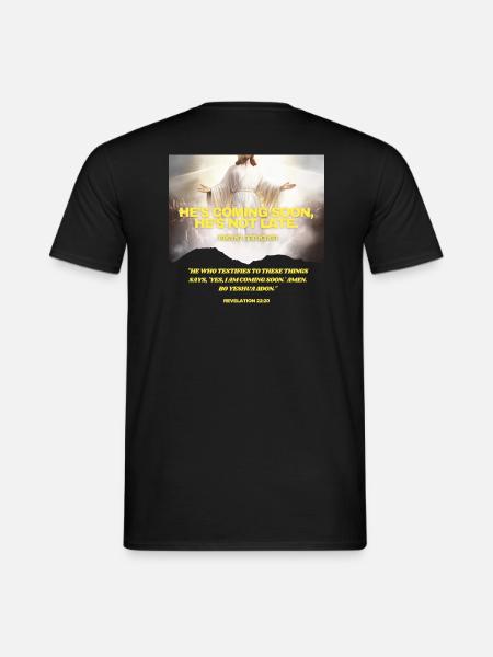 Er kommt bald – pünktlich - Männer T-Shirt - Schwarz